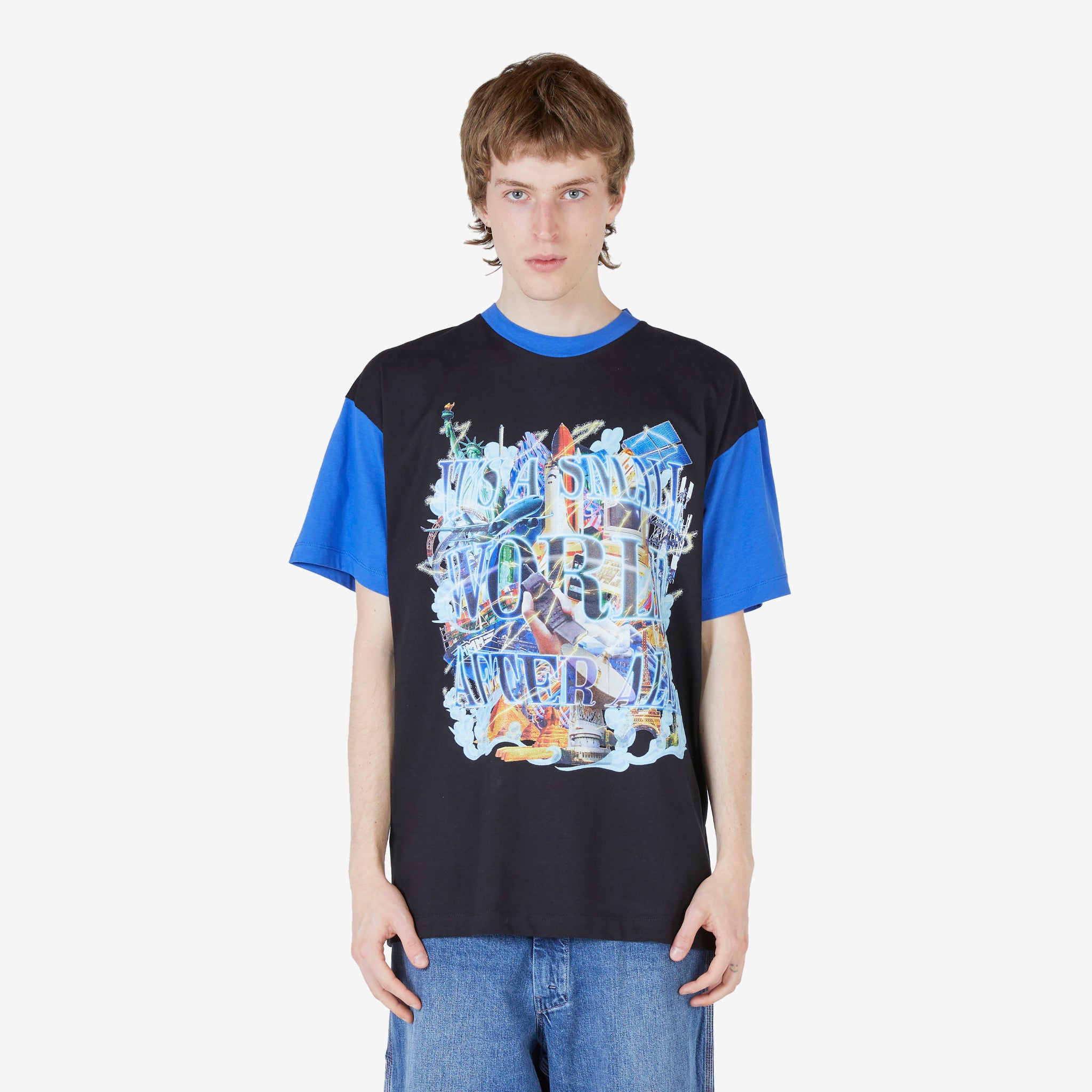 Unisex Small World Graphic T-Shirt - Black | Stylish Casual Wear for Men & Women | Perfect for Travel, Outings & Everyday Fashion