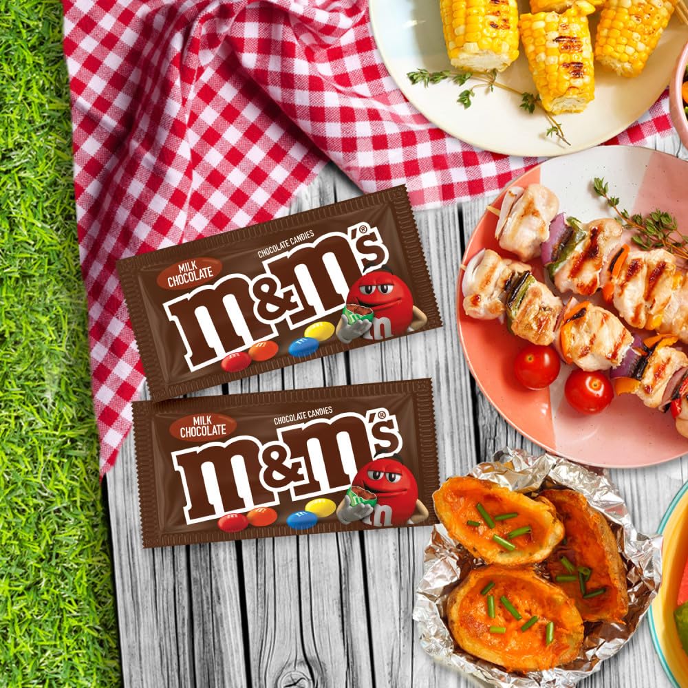 M&M'S Milk Chocolate Candy Singles - 1.69-Ounce Pouch (48-Count Box) | Bulk Chocolate Candies for Parties, Halloween, Christmas & Office Snacks