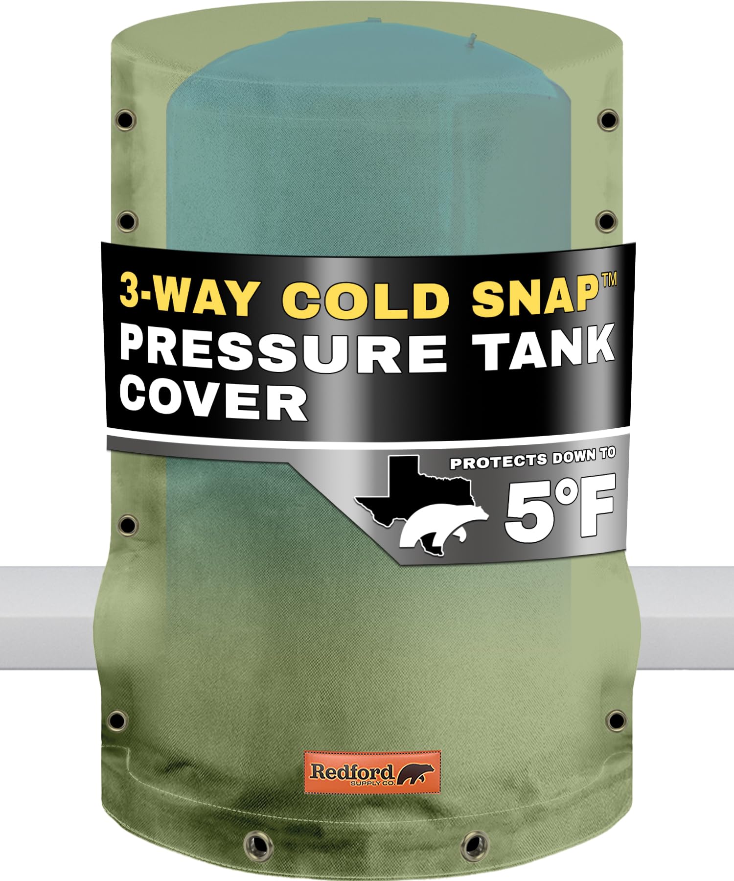 Redford Supply Co. 3-Way Opening Round Insulated Water Pressure Tank Cover - Cold Snap (5°F) Weatherproof Outdoor Water Well Tank Cover (28
