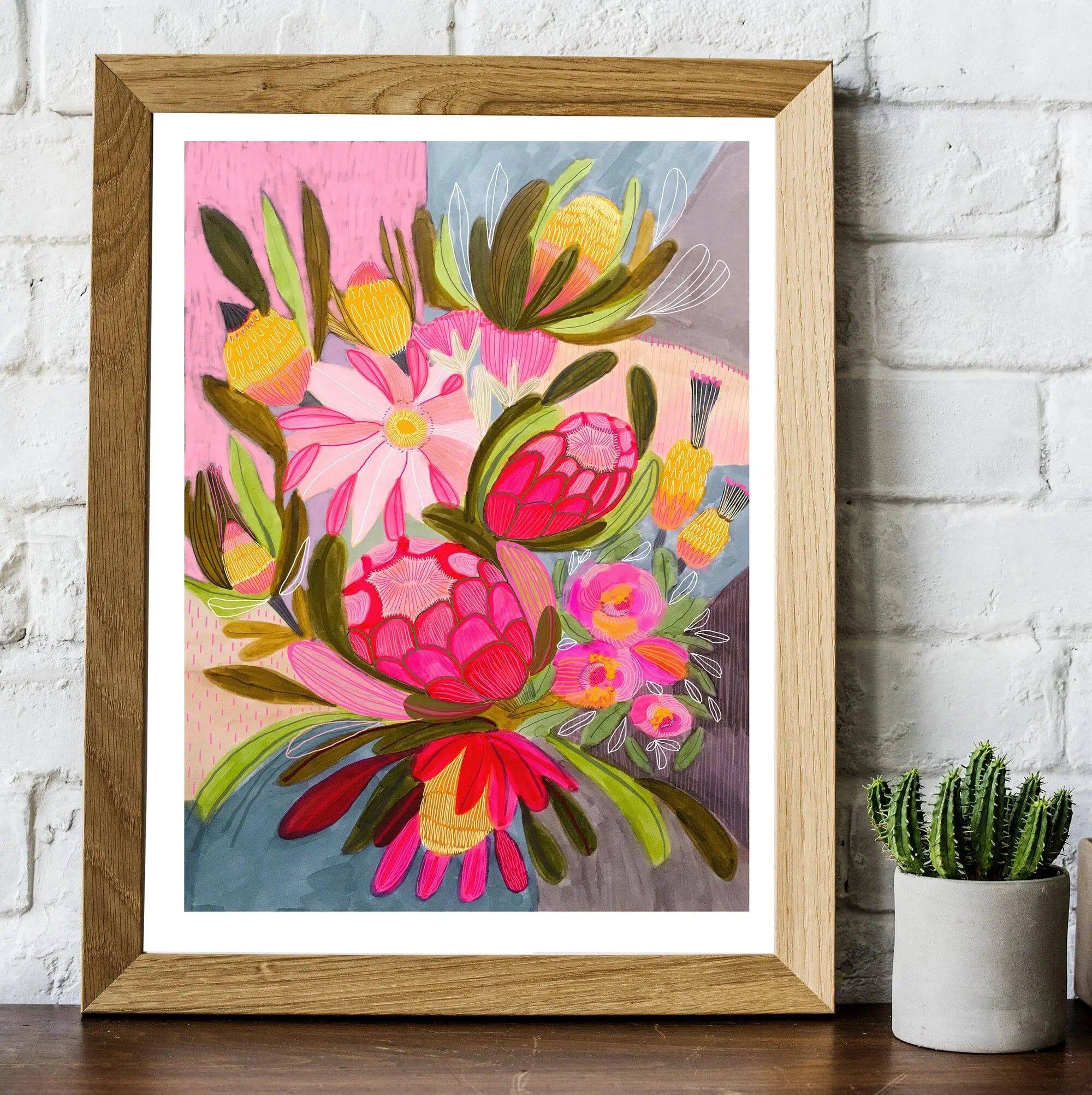 From the Garden Wall Art Print - Vintage Botanical Floral Decor for Living Room, Bedroom & Office - Perfect for Home & Office Decor