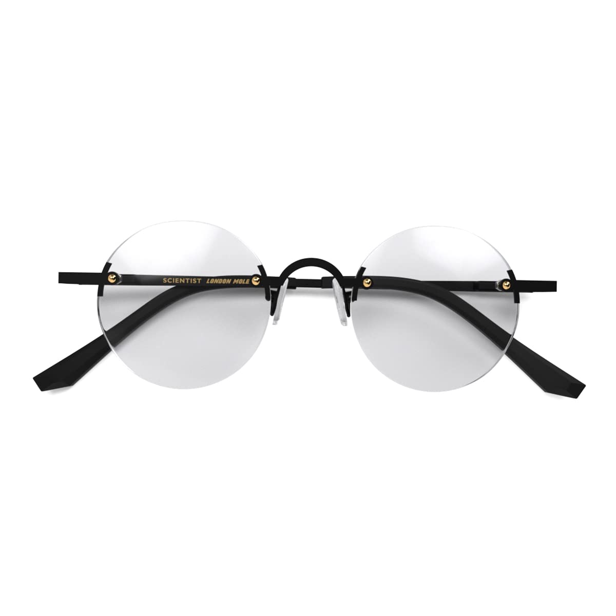 LONDON MOLE Glasses - Stylish Round Rimless Reading Glasses for Men & Women | Scientist & Book Lover Eyewear | Perfect for Reading, Work & Fashion Accessories