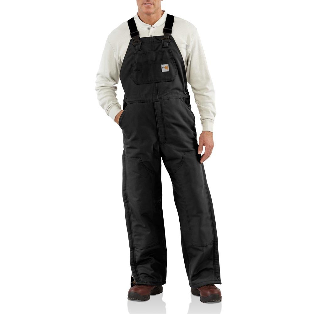Carhartt Men's Flame Resistant Loose Fit Duck Insulated Bib Overalls - Durable Workwear for Construction, Farming & Outdoor Jobs