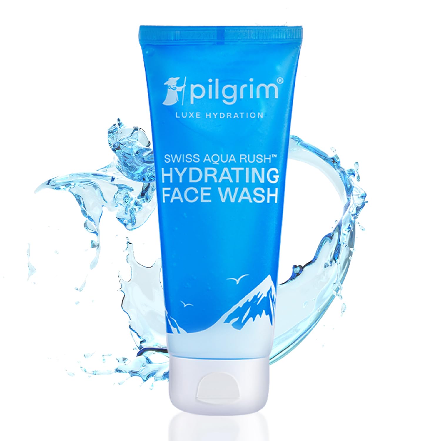 Pilgrim SWISS AQUA RUSH™ HYDRATING FACE WASH for Men & Women - Moisturizing Cleanser with Pentavitin, Aquaxyl & Swiss Aqua Rush | Refreshes & Hydrates Dry Skin | 100ml | Perfect for Daily Skincare Routine & Travel