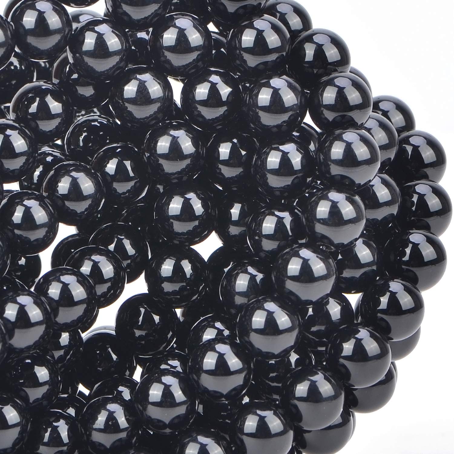 100Pcs Natural Black Onyx Crystal Beads 6MM Round Loose Gemstone Beads for Jewelry Making - DIY Bracelet, Necklace & Energy Healing Jewelry Supplies with Free Stretch Cord (Ideal for Meditation, Gifts & Spiritual Crafts)