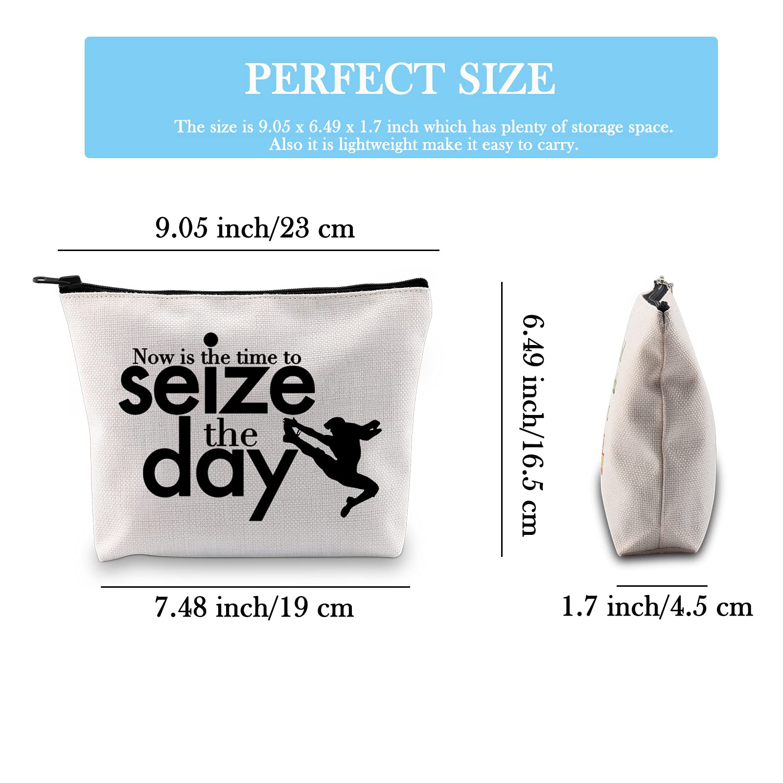 Broadway Musical Inspired Makeup Bag - Seize The Day Cosmetic Pouch for Theatre Lovers - Perfect Gift for Show Fans & Travel