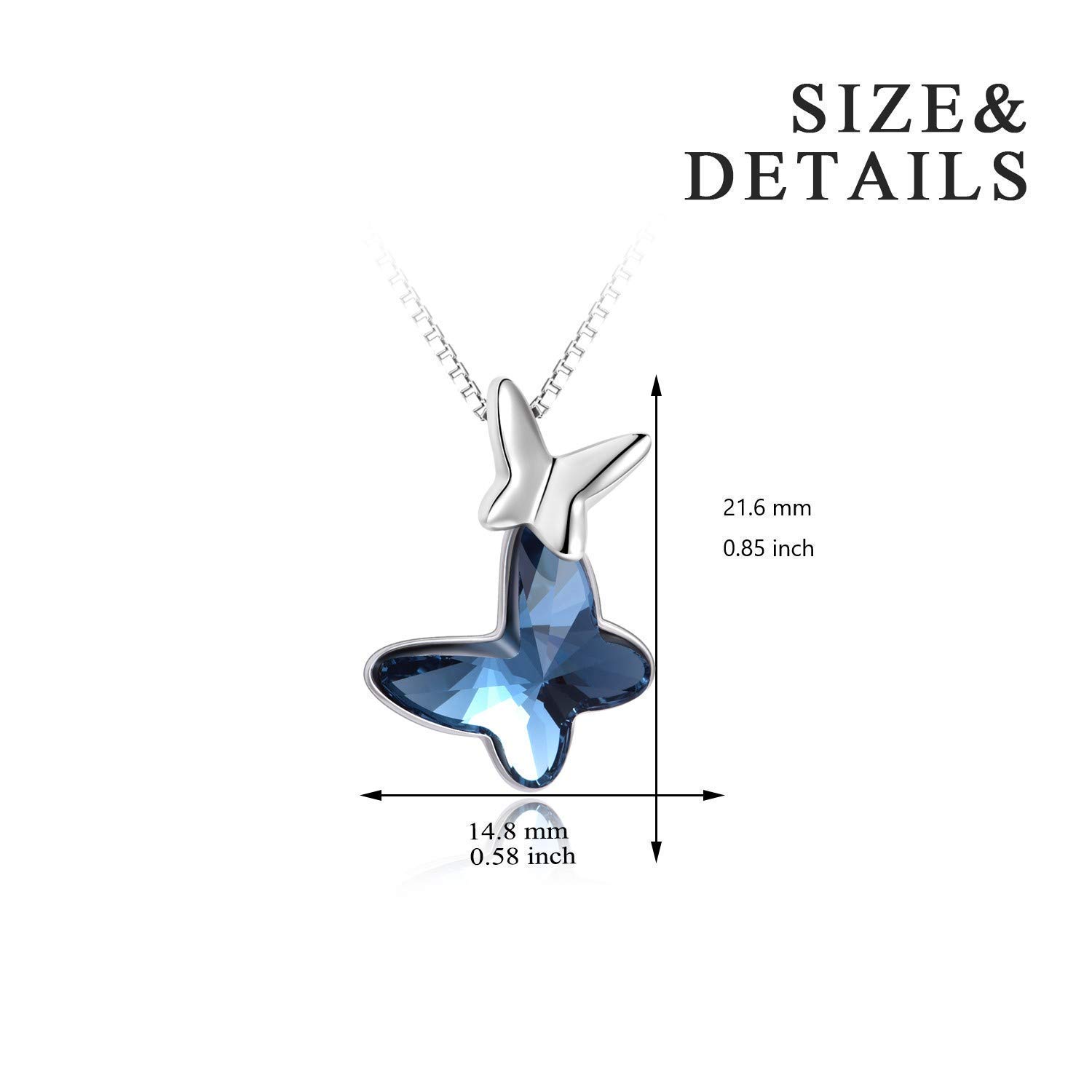 Elegant AOBOCO Sterling Silver Chasing Butterfly Necklace & Bracelet Set with Genuine Austrian Crystals | Perfect Butterfly Jewelry Gift for Women, Anniversary & Birthday Present | Ideal for Date Nights, Weddings & Special Occasions