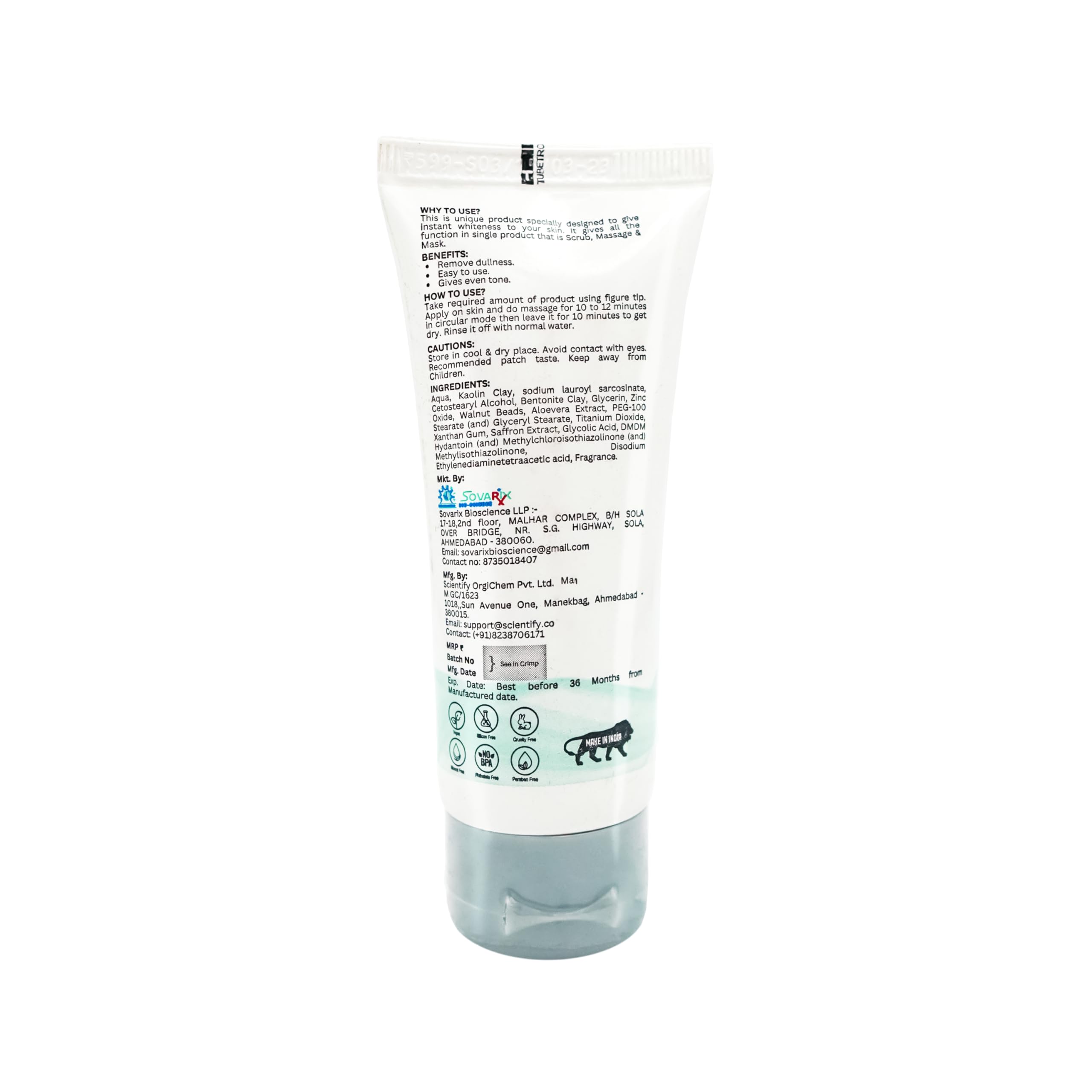 Soviderma Ultimate 3-in-1 Facial Scrub, Mask & Cleanser for Glowing Skin | Exfoliating, Deep Cleansing & Pore Minimizing | Perfect for Daily Skincare Routine & Spa Night