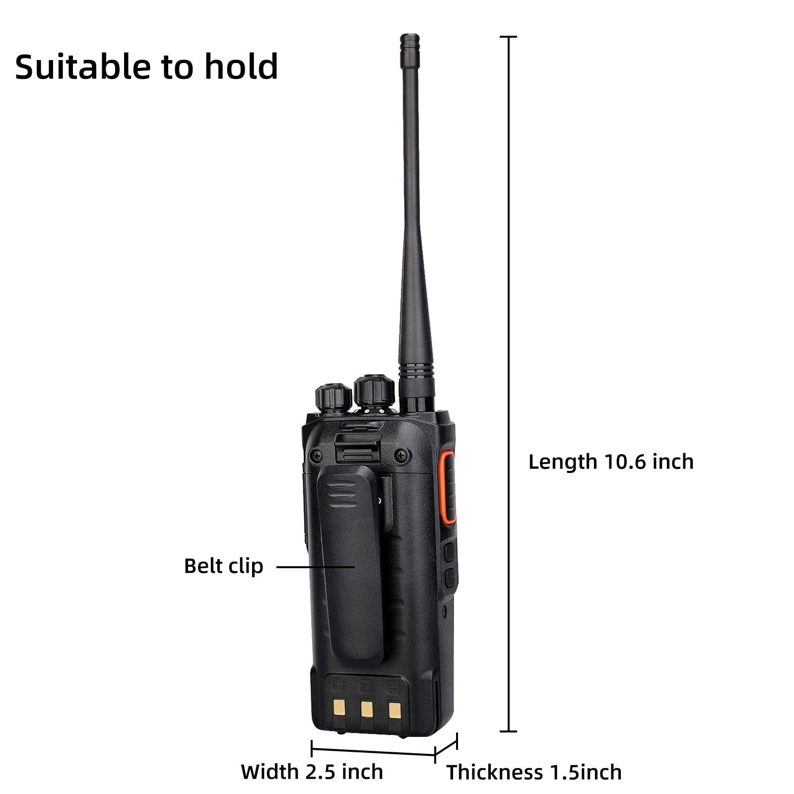 Retevis RB75 Waterproof Walkie Talkies - 5 Watt GMRS Two-Way Radio with IP67 Rating, 4500mAh Battery & Repeater Capability | Long Range Heavy Duty Walkie Talkies for Farm, Church, Manufacturing, School & Construction Sites (10 Pack) | Perfect for Outdoor Adventures, Emergency Communication & Team Coordination