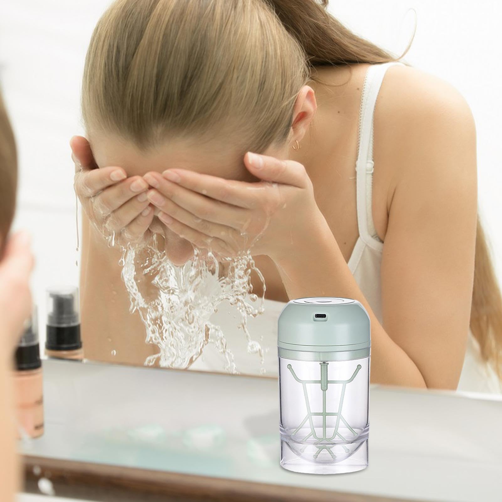 Electric Facial Foam Cleanser & Bubble Maker - Marshmallow Whip Foam Machine for Deep Skin Cleansing | Portable Facial Cleansing Tool for Women & Girls | Perfect for Daily Skincare Routine & Spa Days