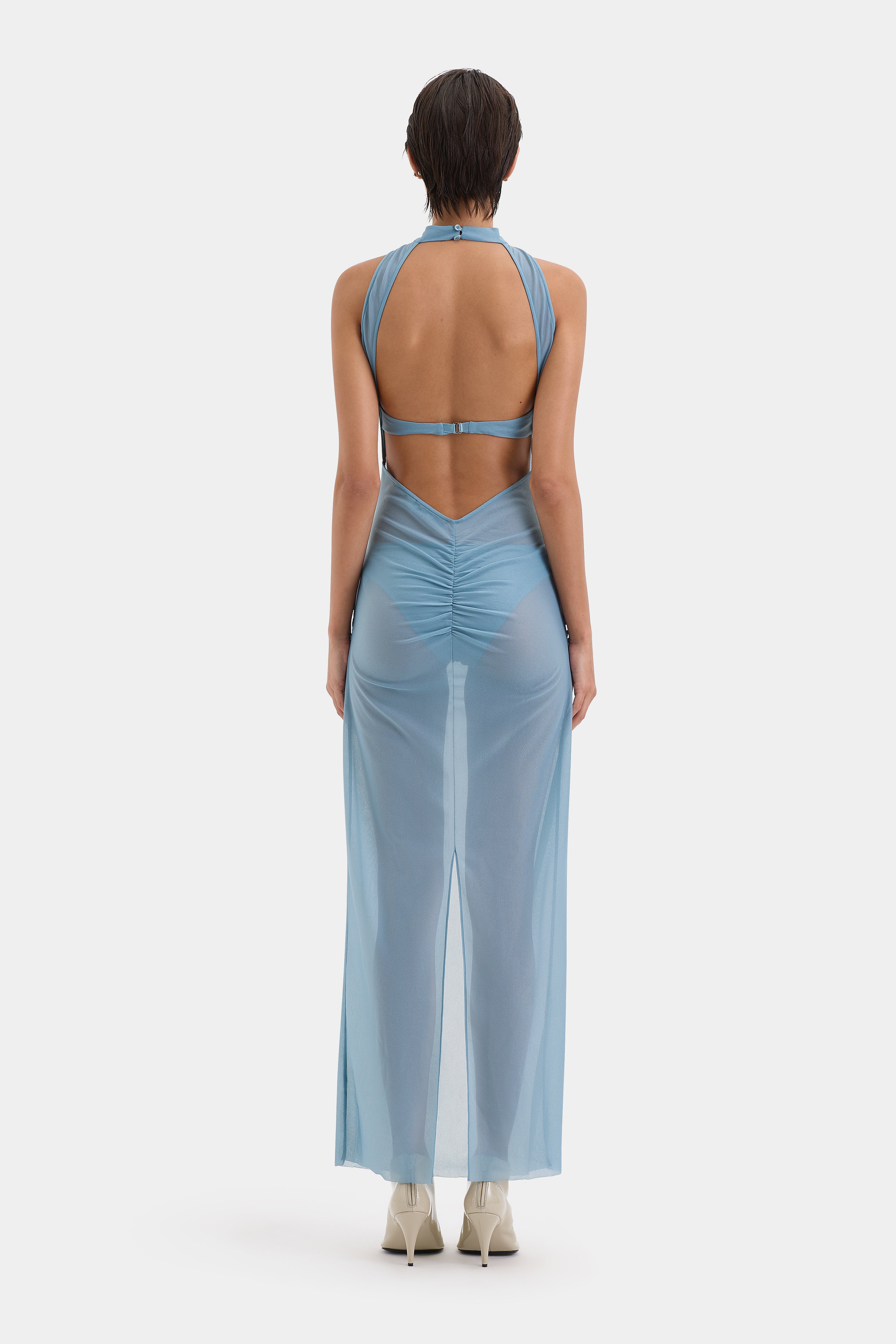 Elegant Ruby Red Open Back Gown - Sexy Long Evening Dress for Women | Perfect for Prom, Wedding, Party & Special Occasions