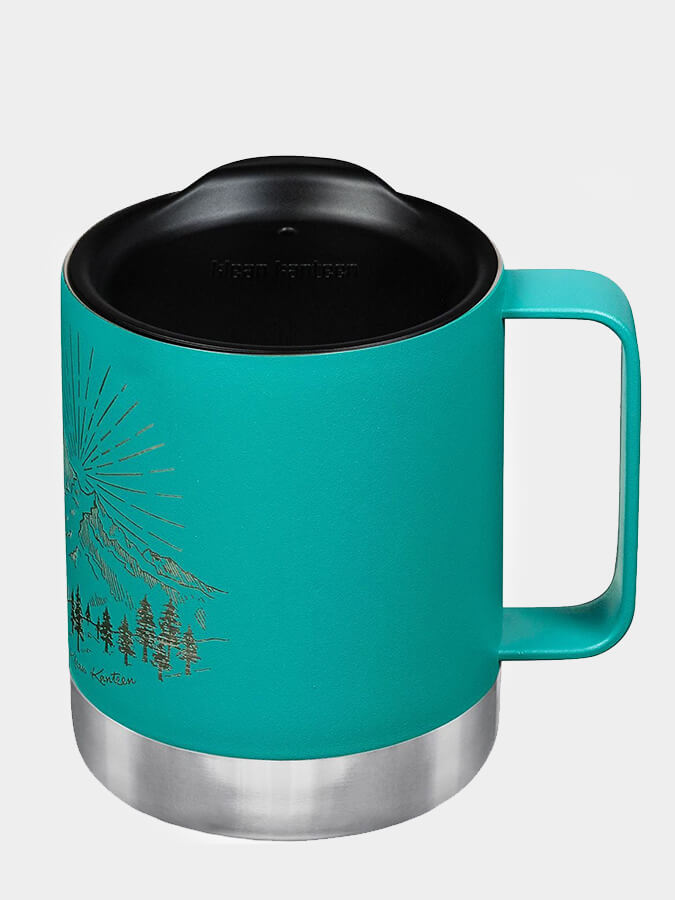 Klean Kanteen 12oz (355ml) Insulated Stainless Steel Travel Mug - Leak Proof Camping Coffee Tumbler for Hot & Cold Beverages - Perfect for Hiking, Camping, Office and Outdoor Adventures