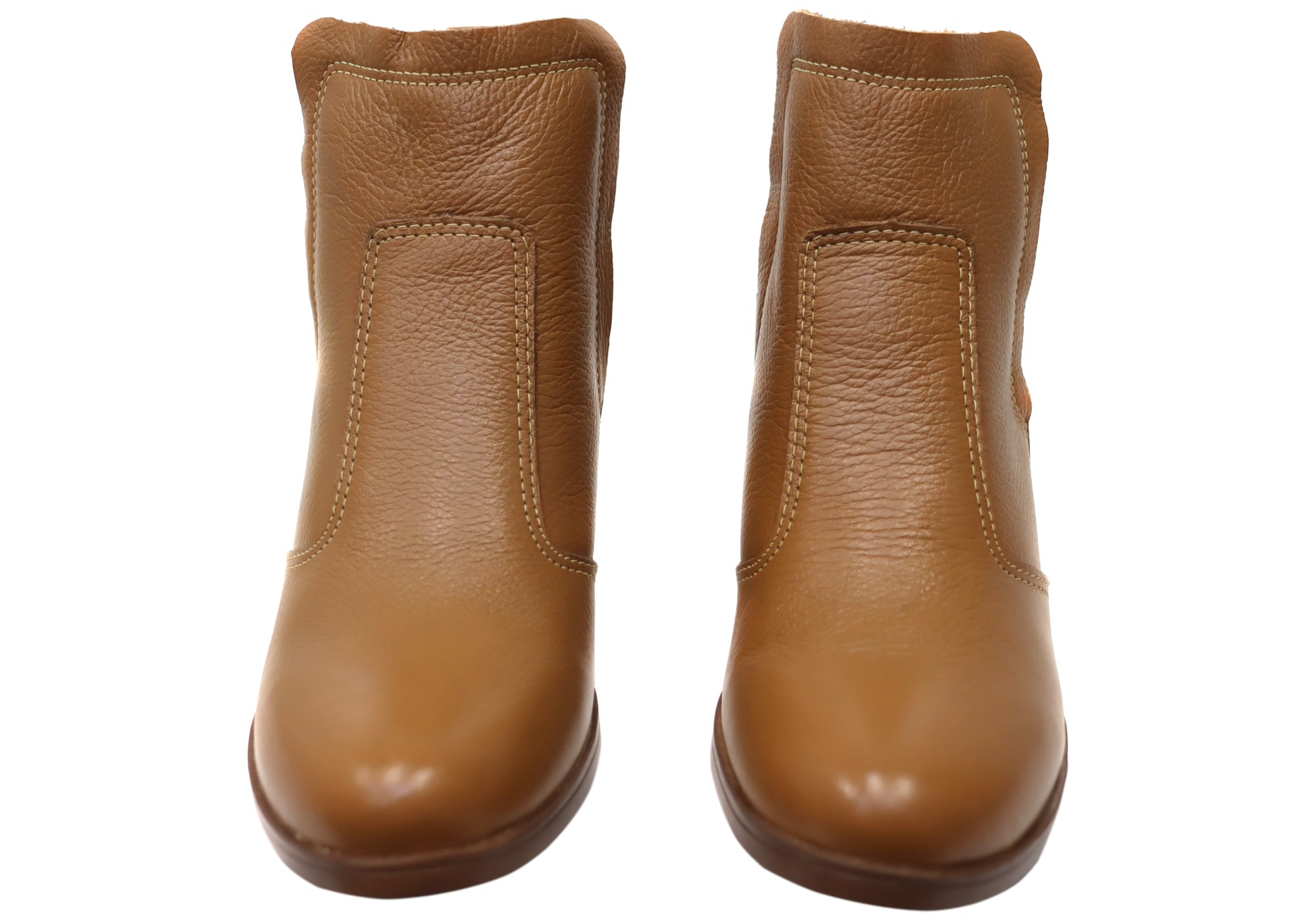 Pegada Lane Women's Mid Heel Leather Ankle Boots - Made in Brazil - Comfortable & Stylish for Work, Party & Everyday Wear