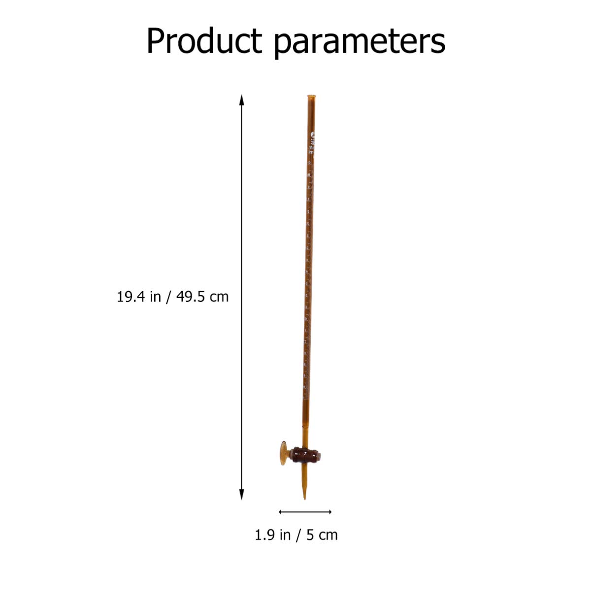 1pc Burette - High Precision Glass Burette for Chemical Labs, Classroom Experiments, Titration, and Scientific Research | Laboratory Glassware & Chemistry Apparatus