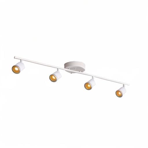 Shura White 4-Light Adjustable LED Track Lighting Kit - 3ft Ceiling Light Fixture with Integrated Bulbs, 3000K Warm White, 2240 Lumens - Perfect for Kitchens, Living Rooms & Retail Spaces
