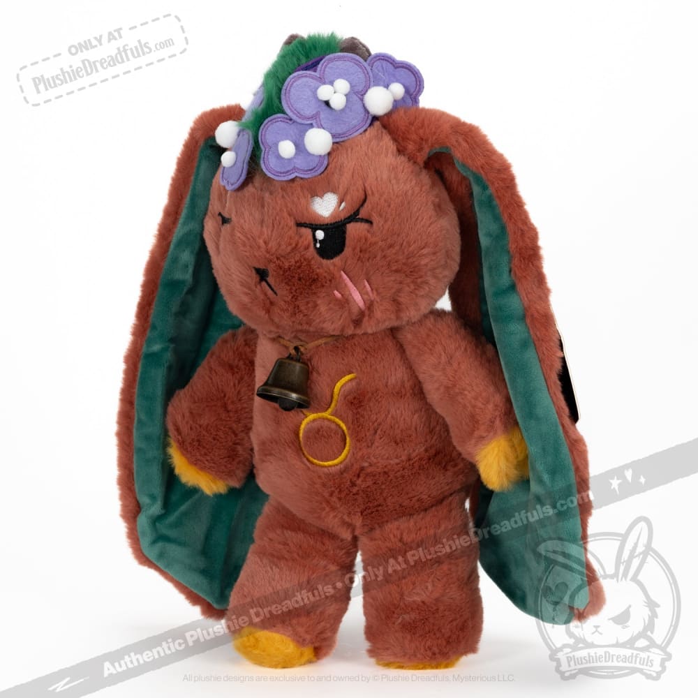 Plushie Dreadfuls Taurus Rabbit Stuffed Animal - Soft Zodiac Plush Toy for Taurus Birthday Gifts, Cute Collectible for Kids & Adults, Perfect for Home Decor, Bedroom Cuddling, and Astrology Lovers