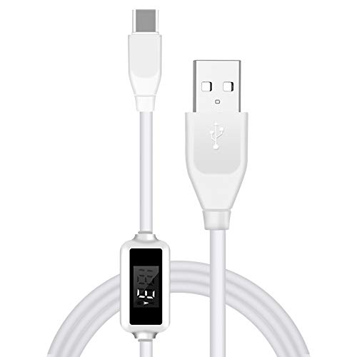 LUNCA F8 USB to Type-C/USB-C Fast Charging Cable with LED Power Display - 3FT Nylon Braided Charger Cord for Smartphones, Tablets & Laptops - Perfect for Home, Office & Travel Charging