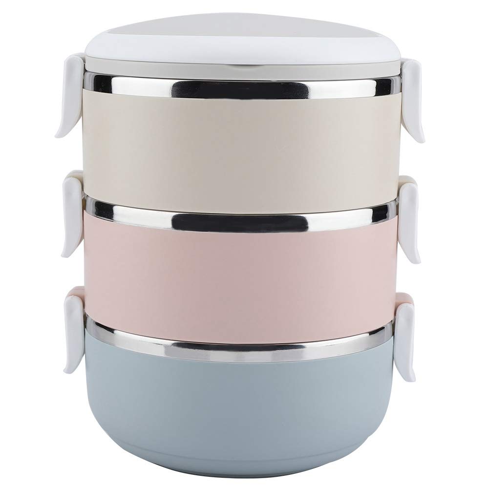 Sugoyi 3-Layer 2100ml Stainless Steel Thermal Bento Box - Insulated Lunch Container for Office, School & Travel - Leakproof Food Storage with Temperature Control