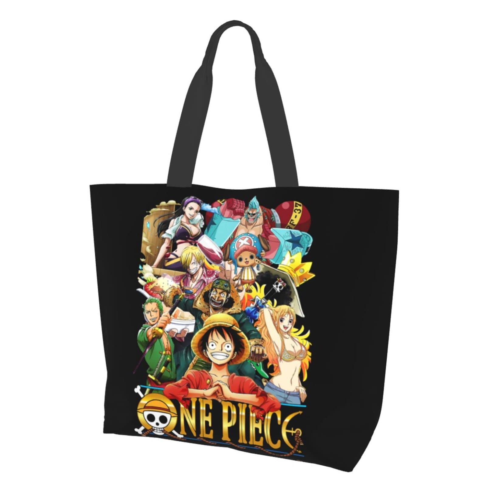 One Piece Anime Shoulder Bag for Women - Reusable Eco-Friendly Canvas Tote & Handbag - Perfect for Shopping, Travel, and Daily Use