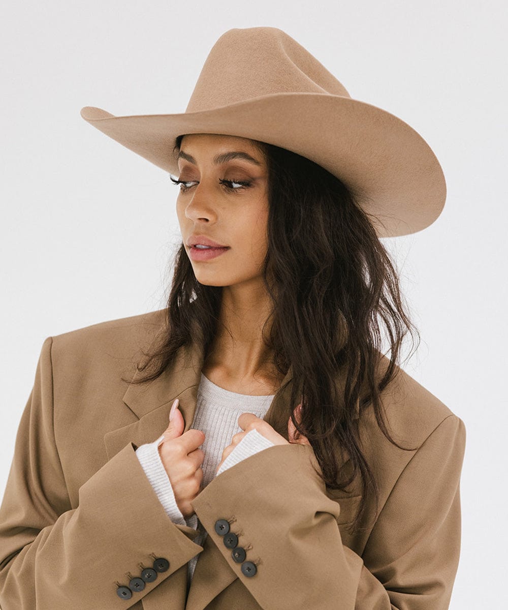 Teddy Cattleman Cowboy Hat for Men & Women - Western Style Felt Cowboy Hat with Adjustable Chin Strap - Perfect for Rodeo, Country Music Festivals & Outdoor Adventures