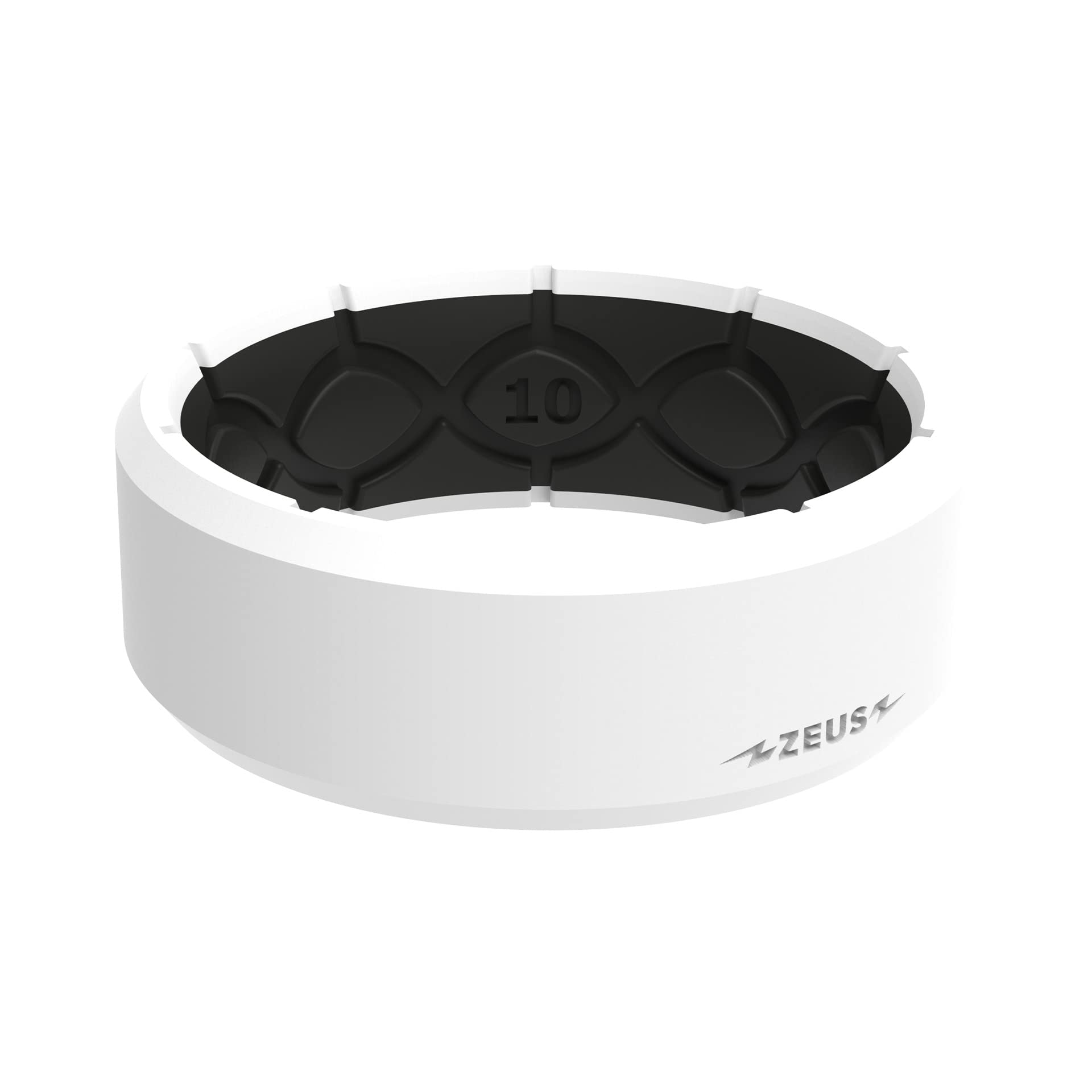 Groove Life Zeus Silicone Wedding Band for Men - Breathable Rubber Ring with Unique Design, Comfort Fit & Lifetime Warranty - Perfect for Active Lifestyles, Gym, Swimming & Outdoor Adventures