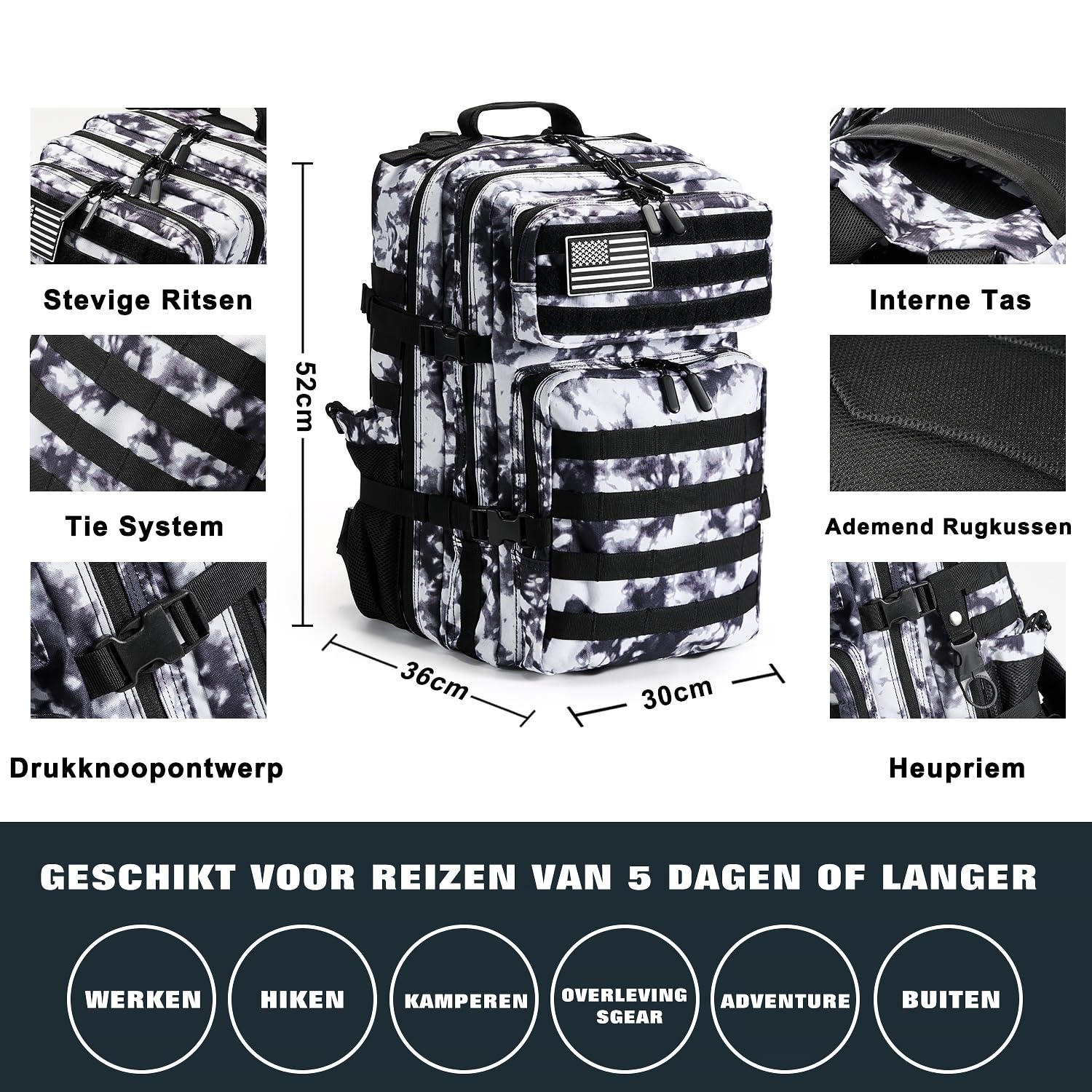 Premium Survival Gear Kit - Emergency First Aid Supplies & Large Durable Camping Backpack for Outdoor Adventures | Perfect for Hiking, Camping, and Wilderness Survival Preparedness