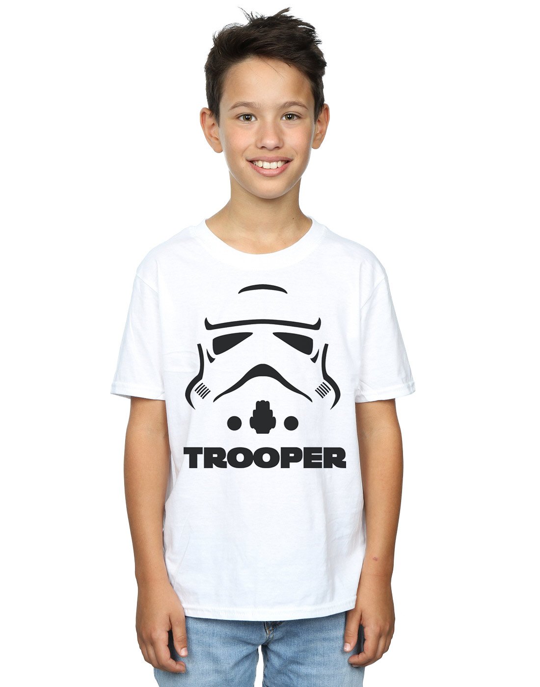 Star Wars Stormtrooper Boys T-Shirt for Kids 7-8 Years - White Cotton Tee - Perfect for Halloween Costumes, Birthday Gifts & Star Wars Fan Outfits