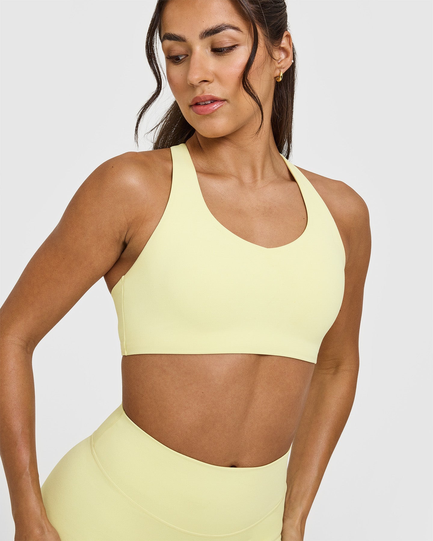 SoftMotion™ High Support Sports Bra for Women - Breathable Seamless Workout Top in Pastel Yellow | Yoga, Running, Gym & Activewear