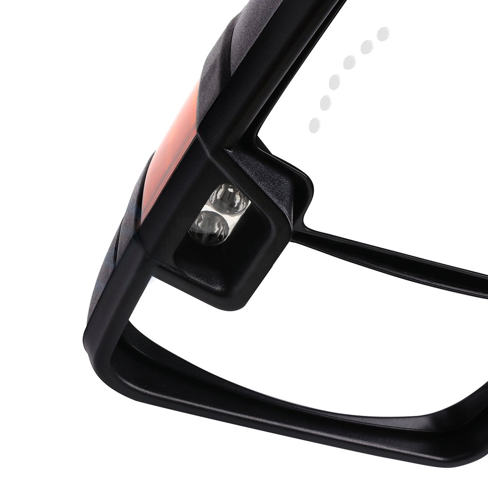 CCiyu Black Towing Mirrors - Power Adjustable Heated with Turn Signal & Auxiliary Light - Compatible with 2007-2017 Toyota Tundra (LH Left & RH Right) - Perfect for Enhanced Visibility & Safe Towing/Trailer Use