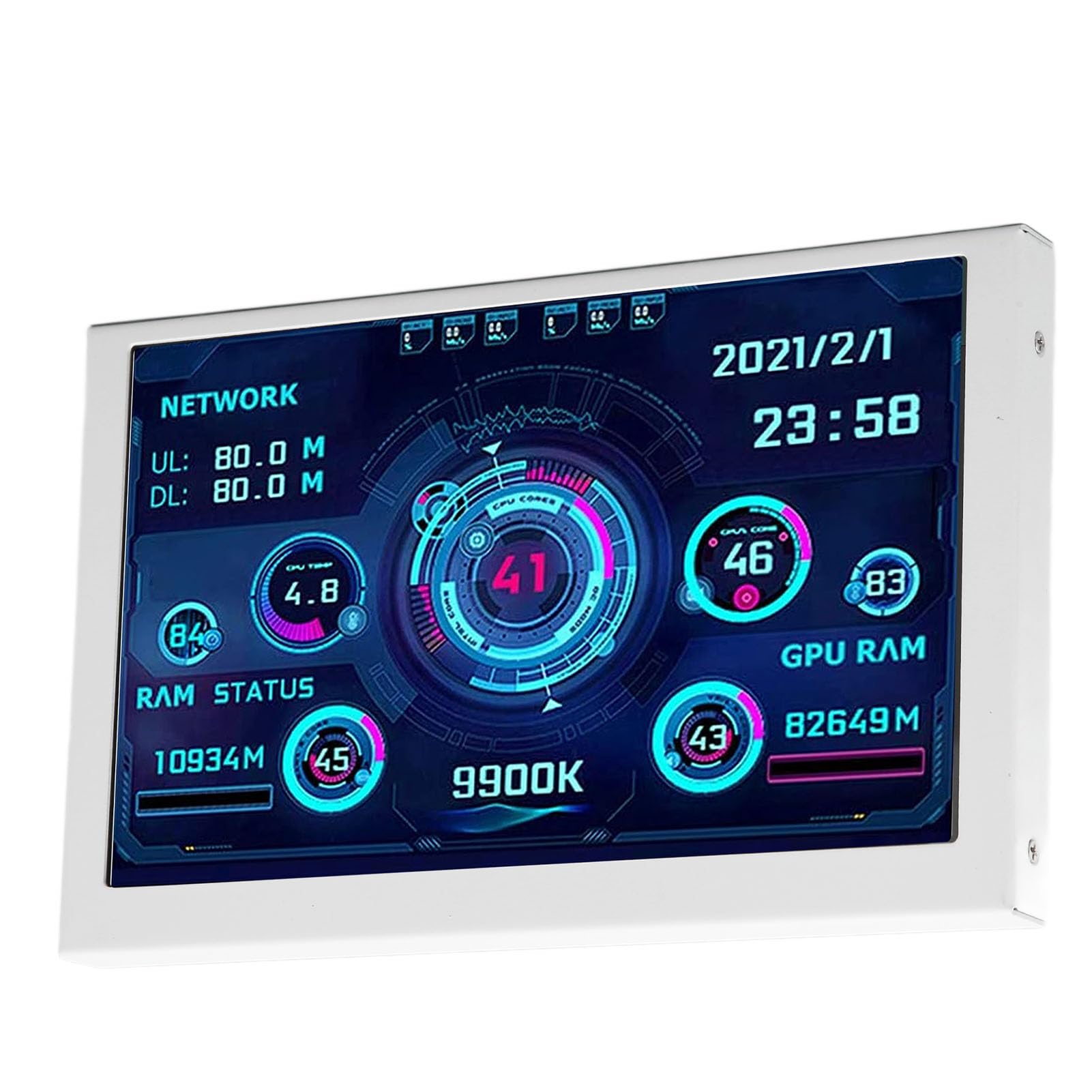 Gearwell 5-inch PC CPU GPU RAM Temperature Monitor - Windows Compatible Computer Sensor Panel Display with ARGB for Gaming & Workstation PCs - Perfect for Overclocking, Streaming & System Monitoring