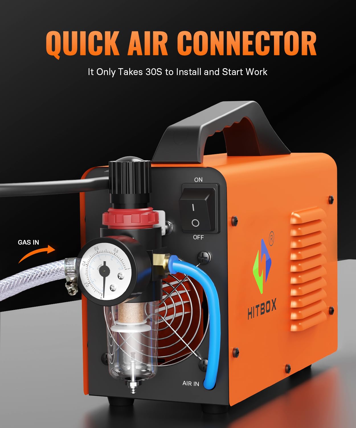 HITBOX 45Amp Plasma Cutter - Dual Voltage 110V/220V IGBT Inverter Metal Cutting Machine with Digital Display, 1/2