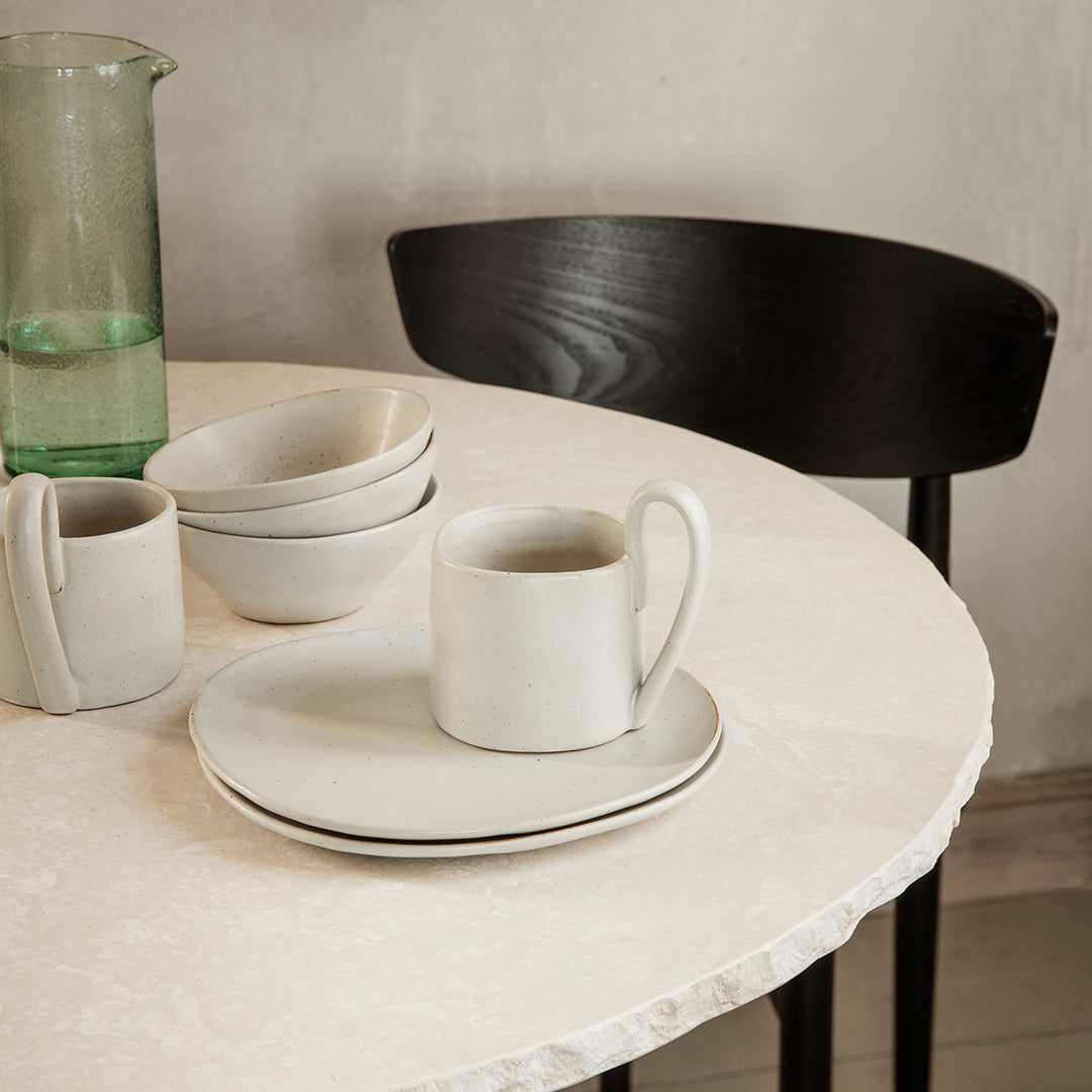 Ferm Living Flow Mug - Ceramic Coffee Cup with Handle, Minimalist Scandinavian Design for Home & Office Use - Perfect for Tea, Coffee, and Hot Beverages