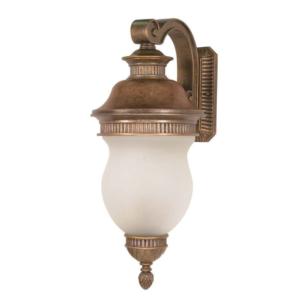 Nuvo Lighting 60 880 Luxor Collection 3-Light Outdoor Wall Lantern - Platinum Gold Finish - Weatherproof Exterior Sconce for Porch, Patio & Garden Lighting