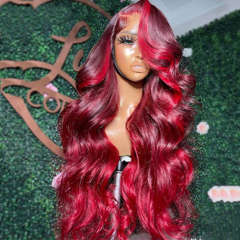 Burgundy Red Highlight Body Wave