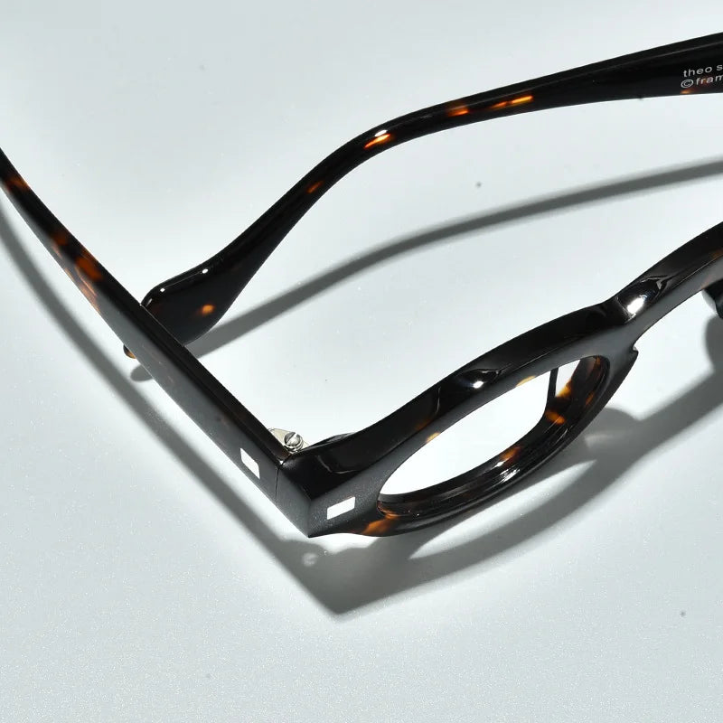 Stylish Unisex Black Acetate Round Eyeglasses L2036 - Perfect for Work, Reading & Fashion Accessories