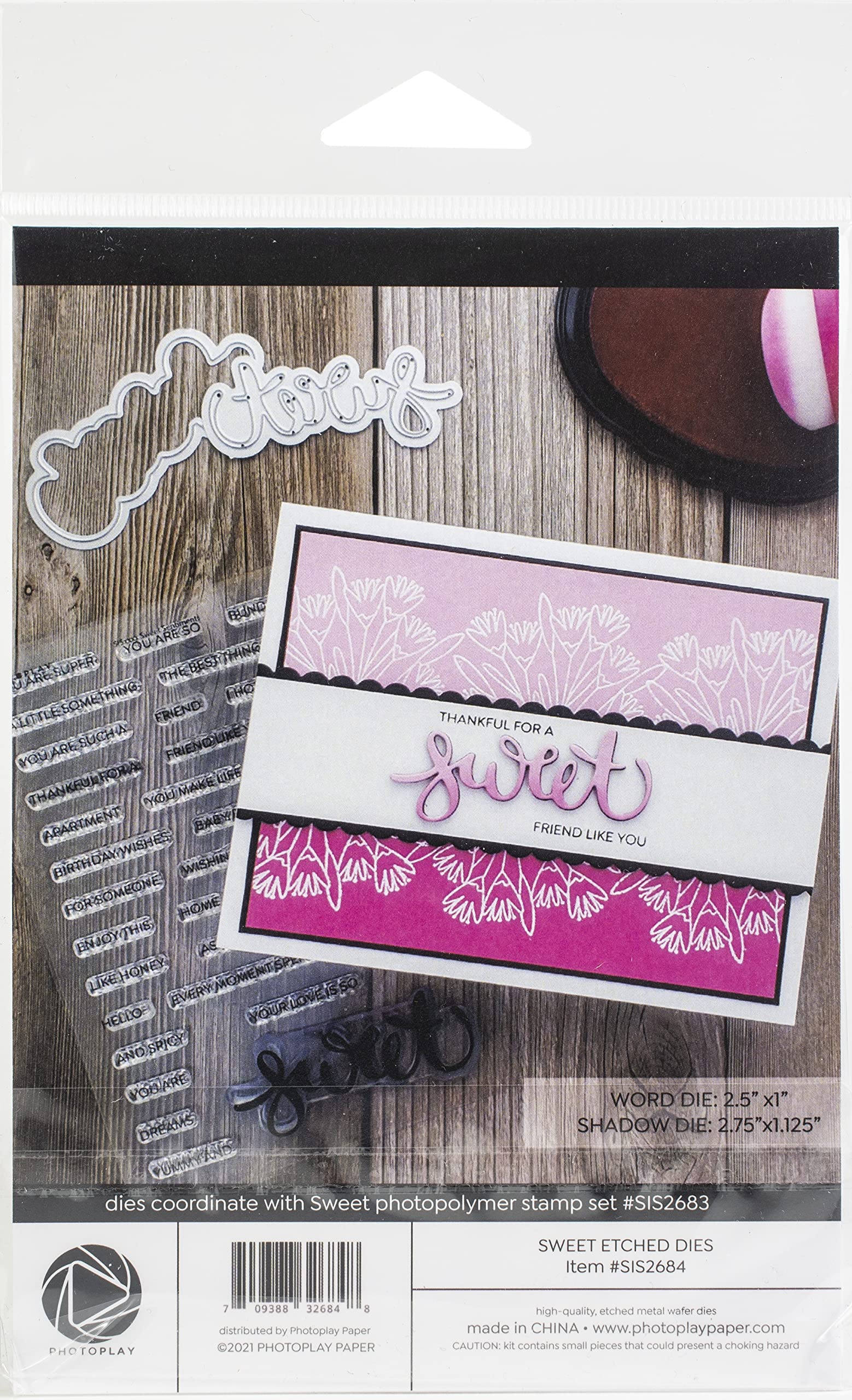 PHOTOPLAY Say It with Stamps Die Set - Sweet White Stamps for Card Making, Scrapbooking & DIY Crafts
