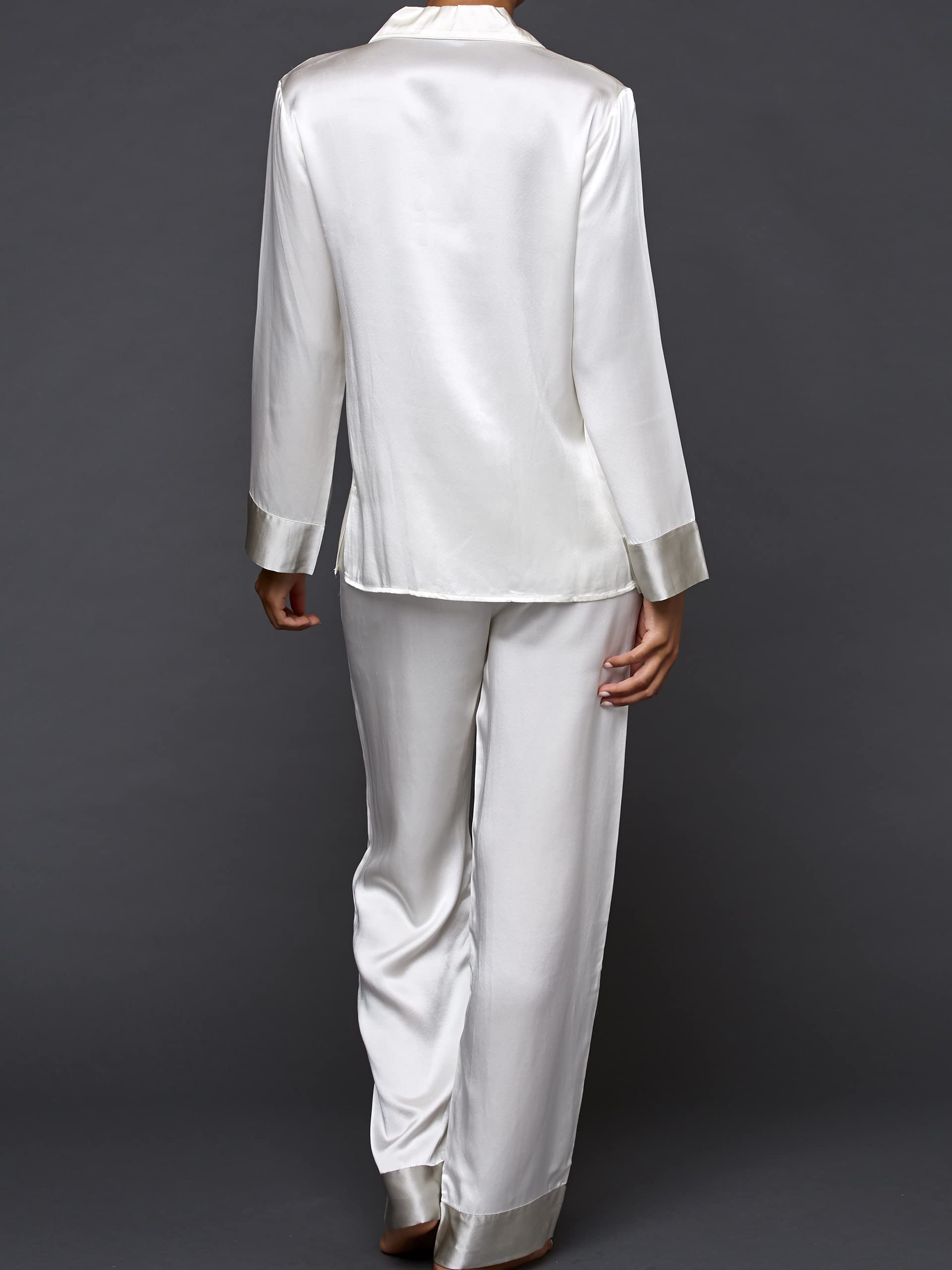 Luxury 100% Silk Pajamas for Women - Classic Fit Sleepwear & Lounge Set | Perfect for Evening Relaxation, Bridal Shower Gifts & Spa Nights