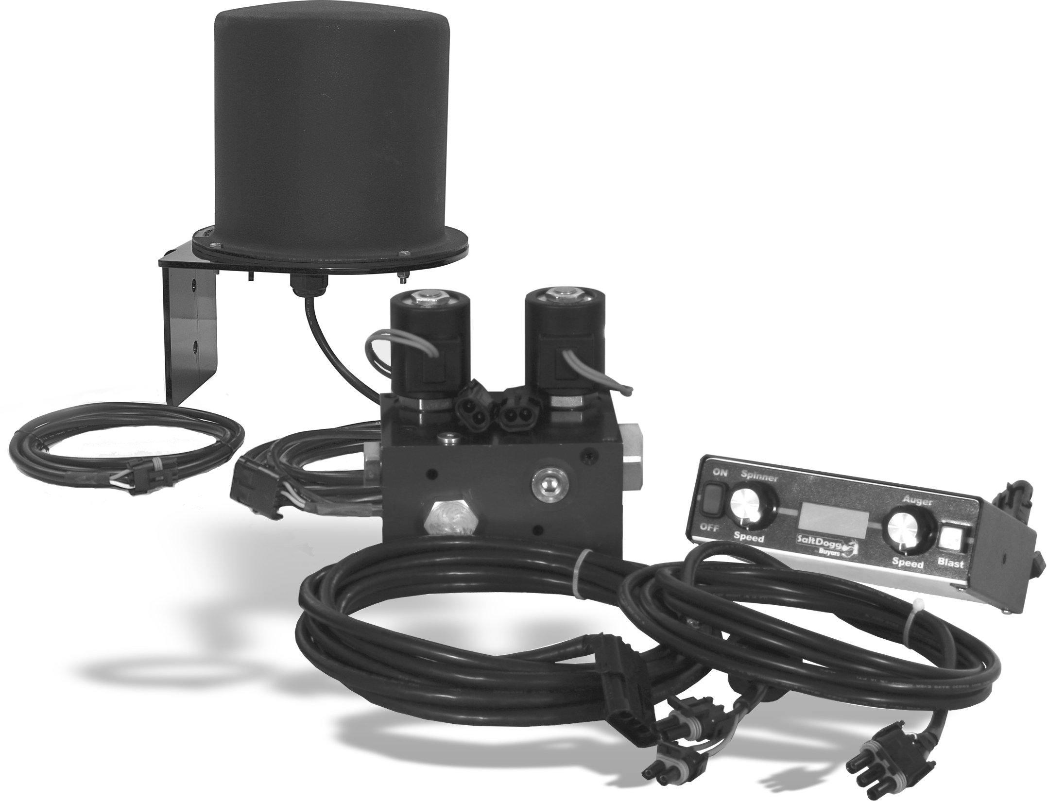HV715EP Electric Hydraulic Spreader Control Kit - Heavy Duty Snow Plow Spreader System for Trucks & Commercial Vehicles - Perfect for Winter Road Maintenance & Deicing Operations