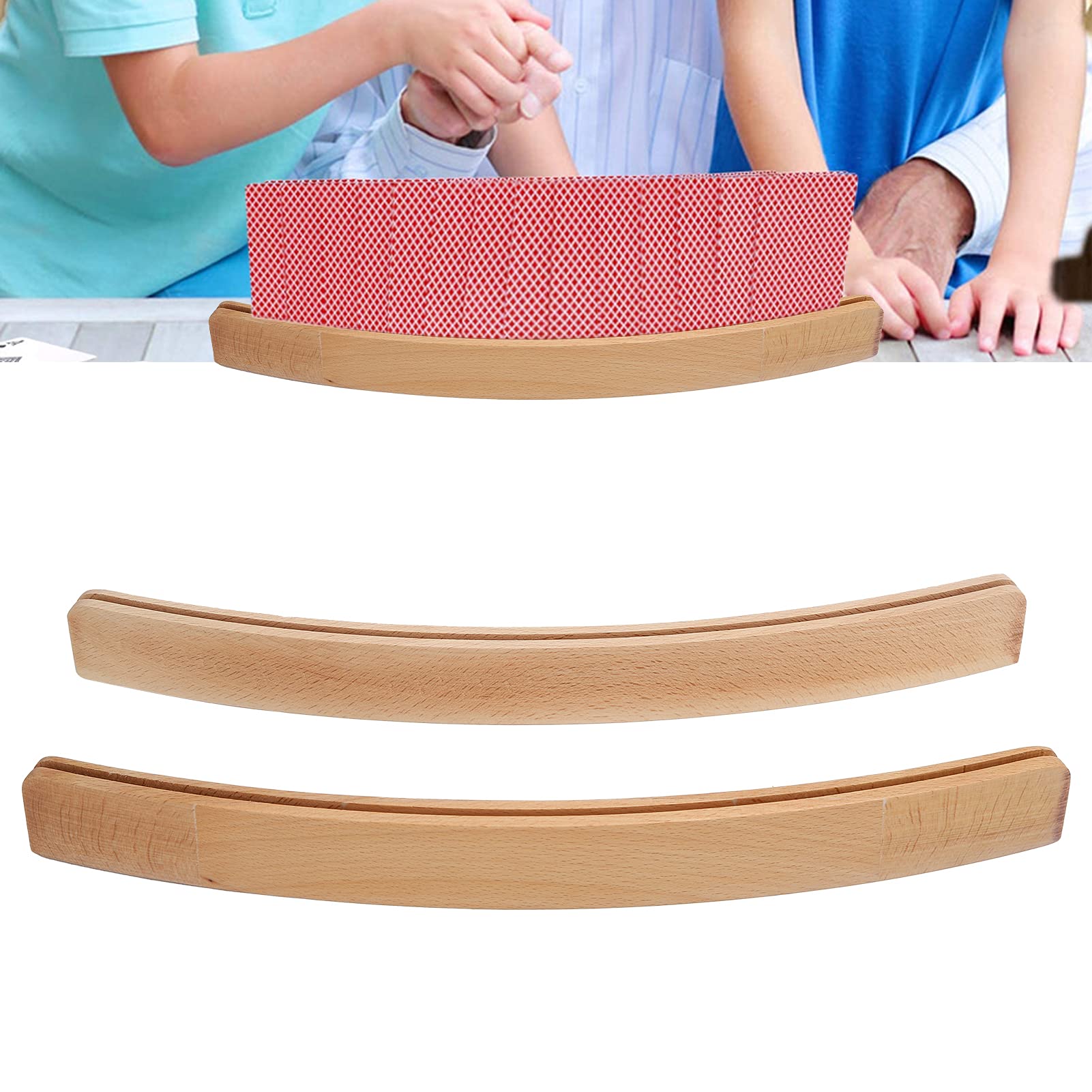 Professional Poker Card Holder Tray - 2 Pack Curved Hands Card Rack for Adults & Seniors - Perfect for Bridge, Blackjack, and Casino Game Nights