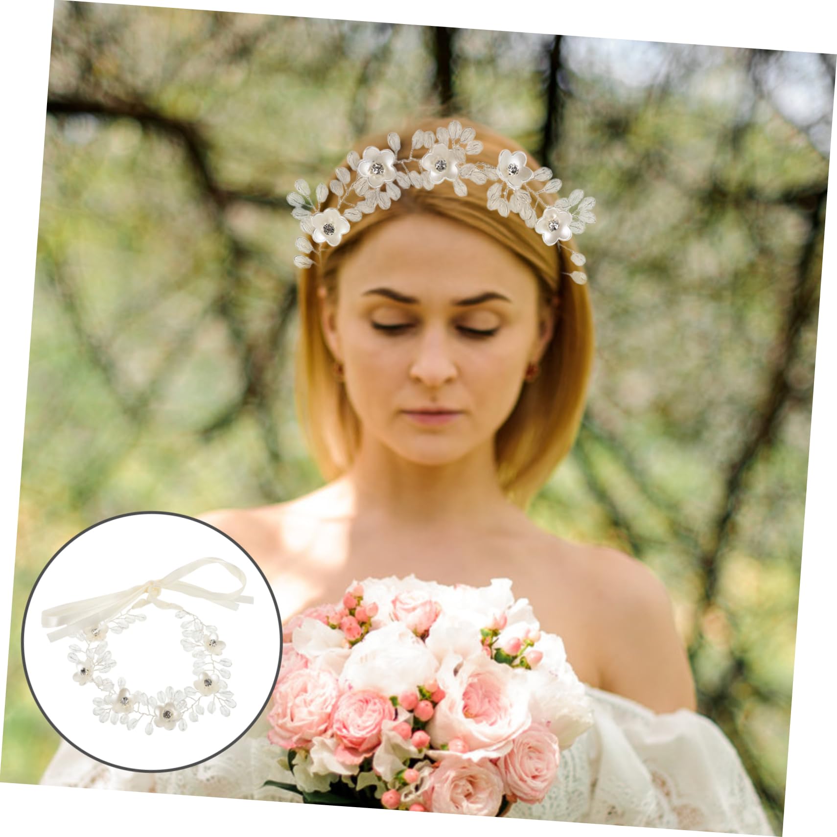 FRCOLOR Crystal Pearl Bridal Headband for Women - Elegant Wedding Hair Accessories for Bride, Bridesmaid & Girls - Perfect for Weddings, Prom & Special Occasions