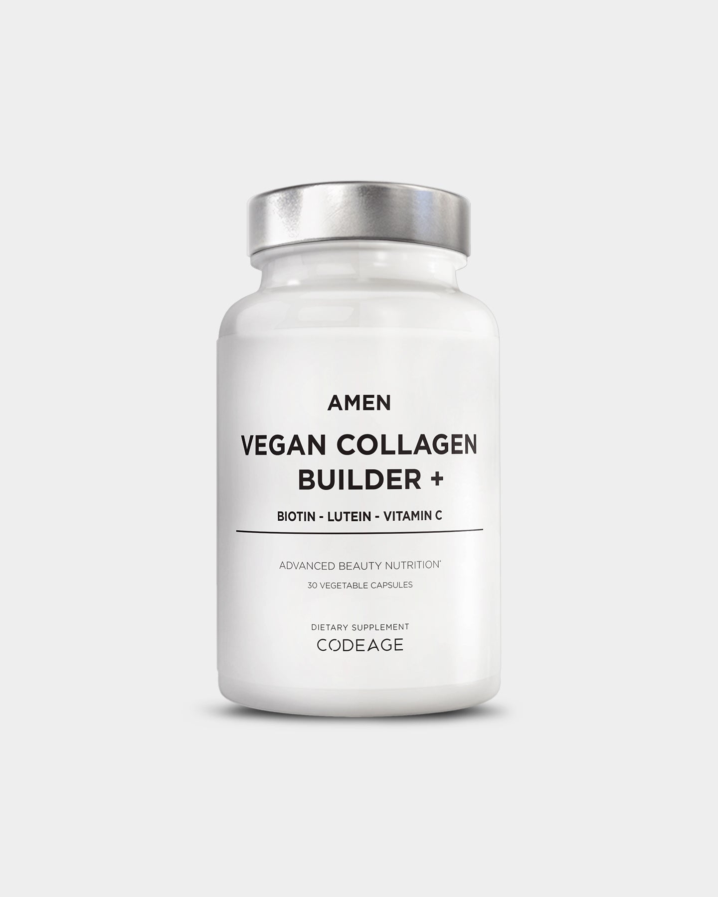 Codeage Amen Vegan Collagen Builder Supplement - Plant-Based Collagen Support for Skin, Hair & Nails - Supports Joint Health & Anti-Aging - Ideal for Vegan & Vegetarian Diets - Use Daily for Glowing Skin & Stronger Nails