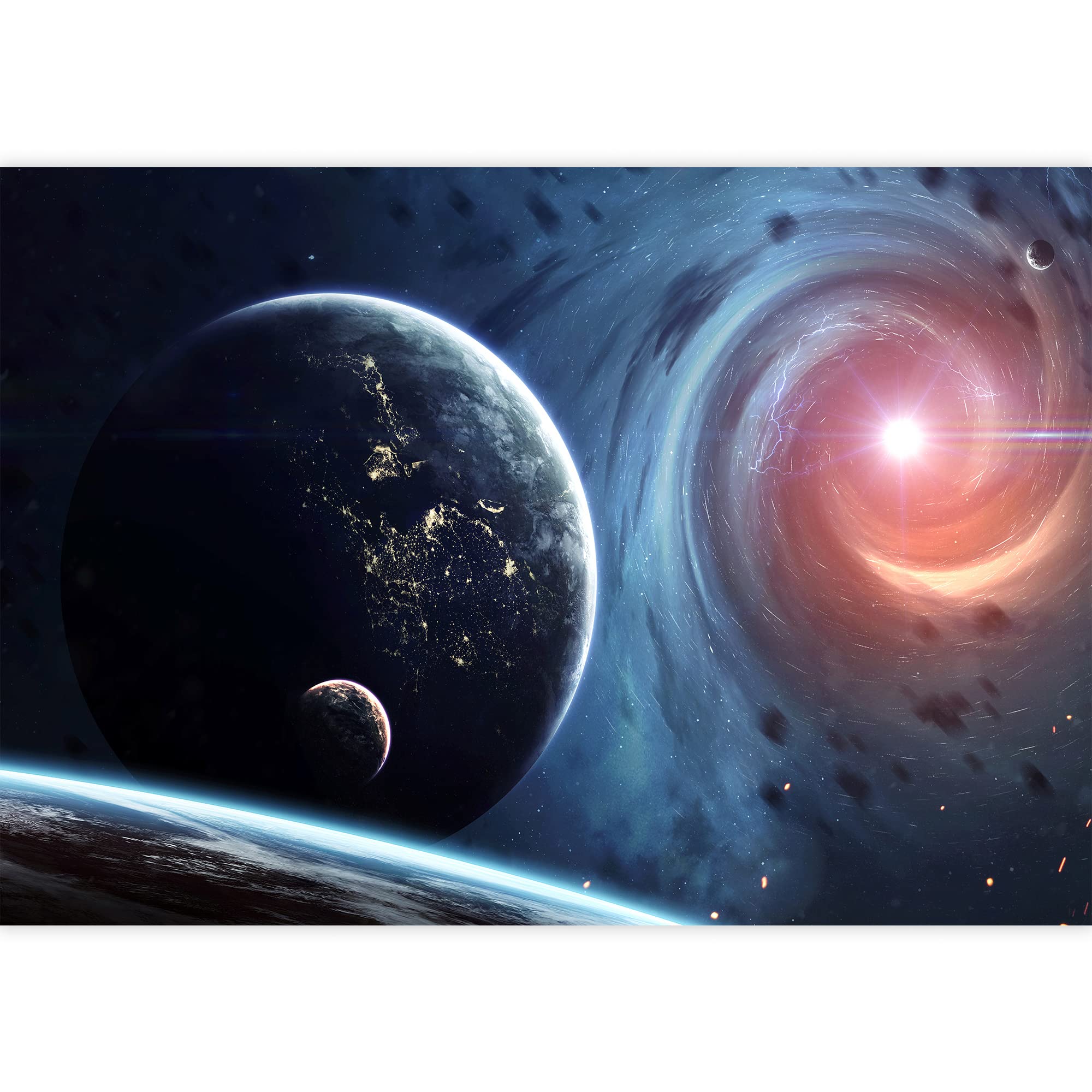 Removable Wallpaper Peel and Stick - Giant Planets Universe Wall Mural for Bedroom (66x96 inches) - Perfect for Kids Room Decor, Nursery, Dorm & Home Office
