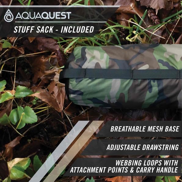 AquaQuest Safari Waterproof Camping Tarp - Ultra Lightweight & Durable Rain Fly Shelter for Hiking, Backpacking, Hammock - Perfect for Outdoor Adventures in All Weather Conditions