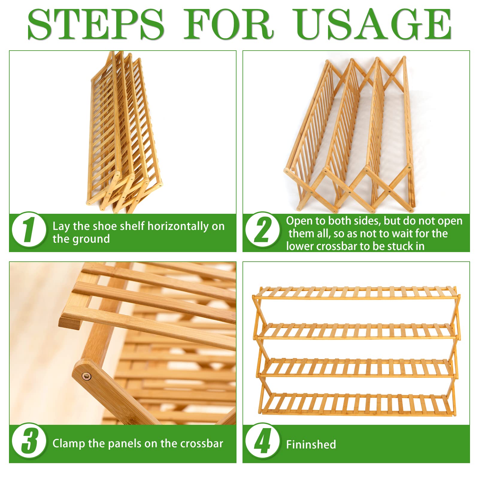 Choclaif 5-Tier Bamboo Shoe Rack - Free Standing Shoe Organizer for Closet, Bedroom, Entryway & Hallway - Space Saving Shoe Shelf for Living Room Storage | Perfect for Small Spaces & Home Organization
