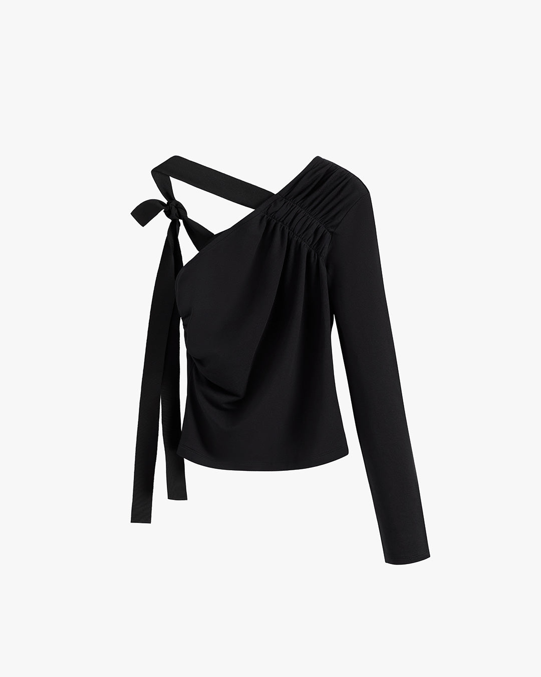French Terry Draped Front Top - Soft Casual Women's T-Shirt for Everyday Wear | Perfect for Lounge, Workout & Street Style