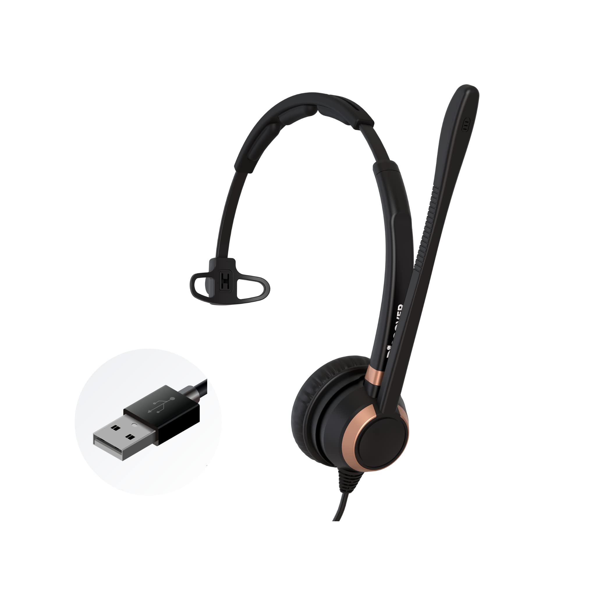 D711U Professional USB Wired Headset with Noise-Canceling Mic for PC, Laptop, Mac - Compatible with Teams, Zoom, Webex, Skype | Perfect for Remote Work, Online Meetings, Call Centers & Home Office Use