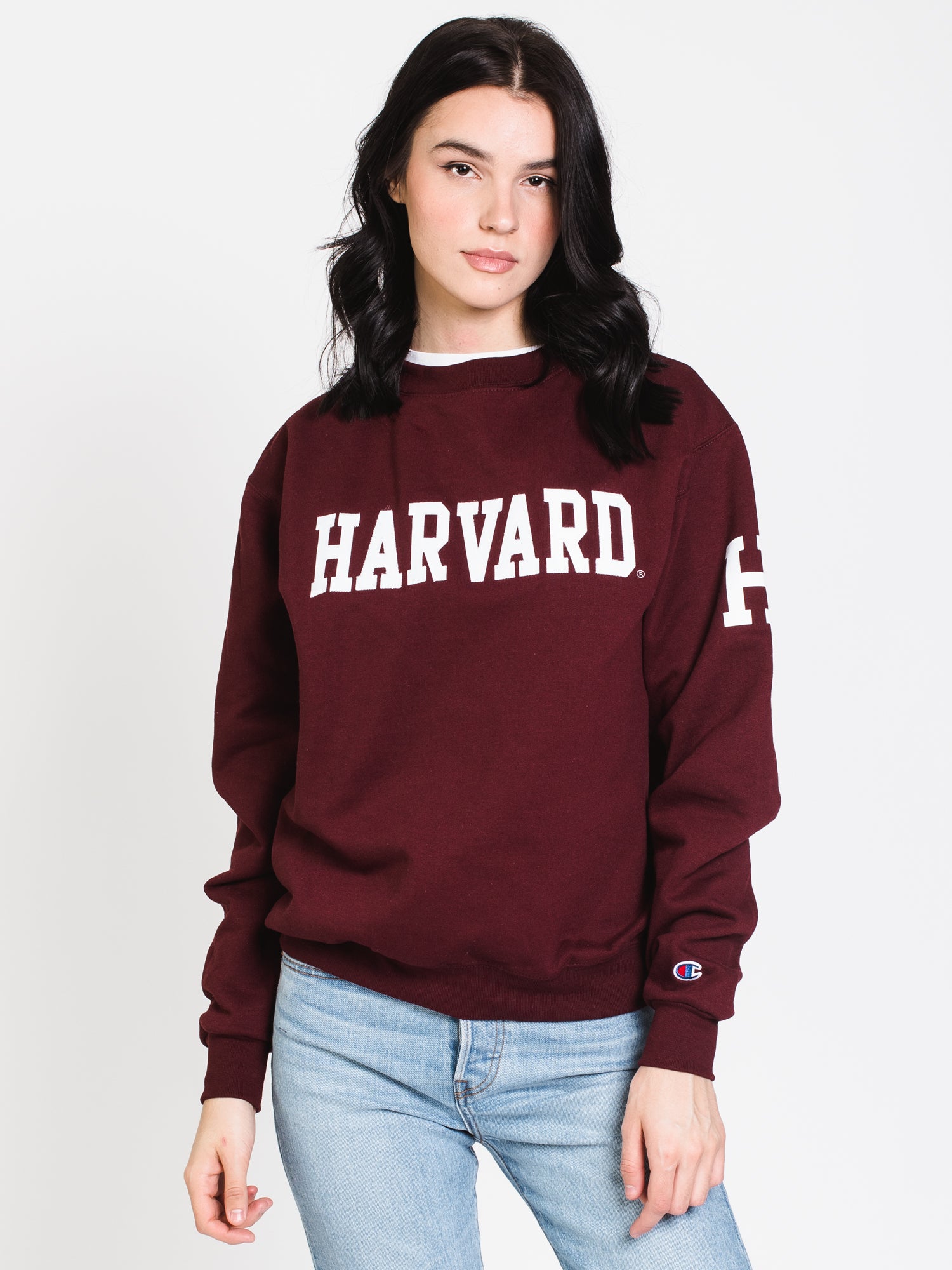 Champion Eco Powerblend Harvard University Crewneck Sweater - Soft & Comfortable Pullover for Men & Women - Perfect for College, Casual Wear & Gameday Outfits