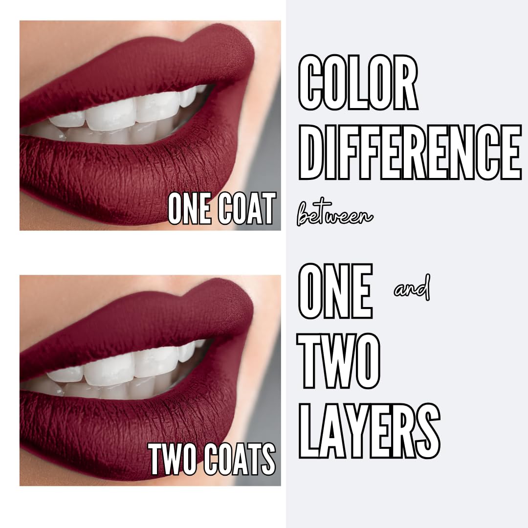 Mynena Burgundy Red Matte Liquid Lipstick – Long-Lasting, Smudge-Proof, Waterproof, Transfer-Resistant – Hydrating Formula with Shea Butter – High-Pigment Vegan Lipstick for Women | Perfect for Parties, Weddings & Everyday Wear | Emma