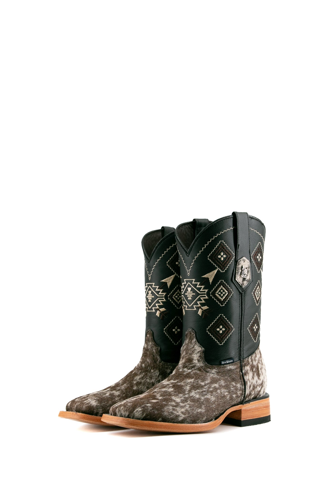 Authentic Men's Cowhide Square Toe Cowboy Boots - Size 8.5 Western Boots for Country Style & Rodeo - Perfect for Line Dancing, Ranch Work and Outdoor Adventures