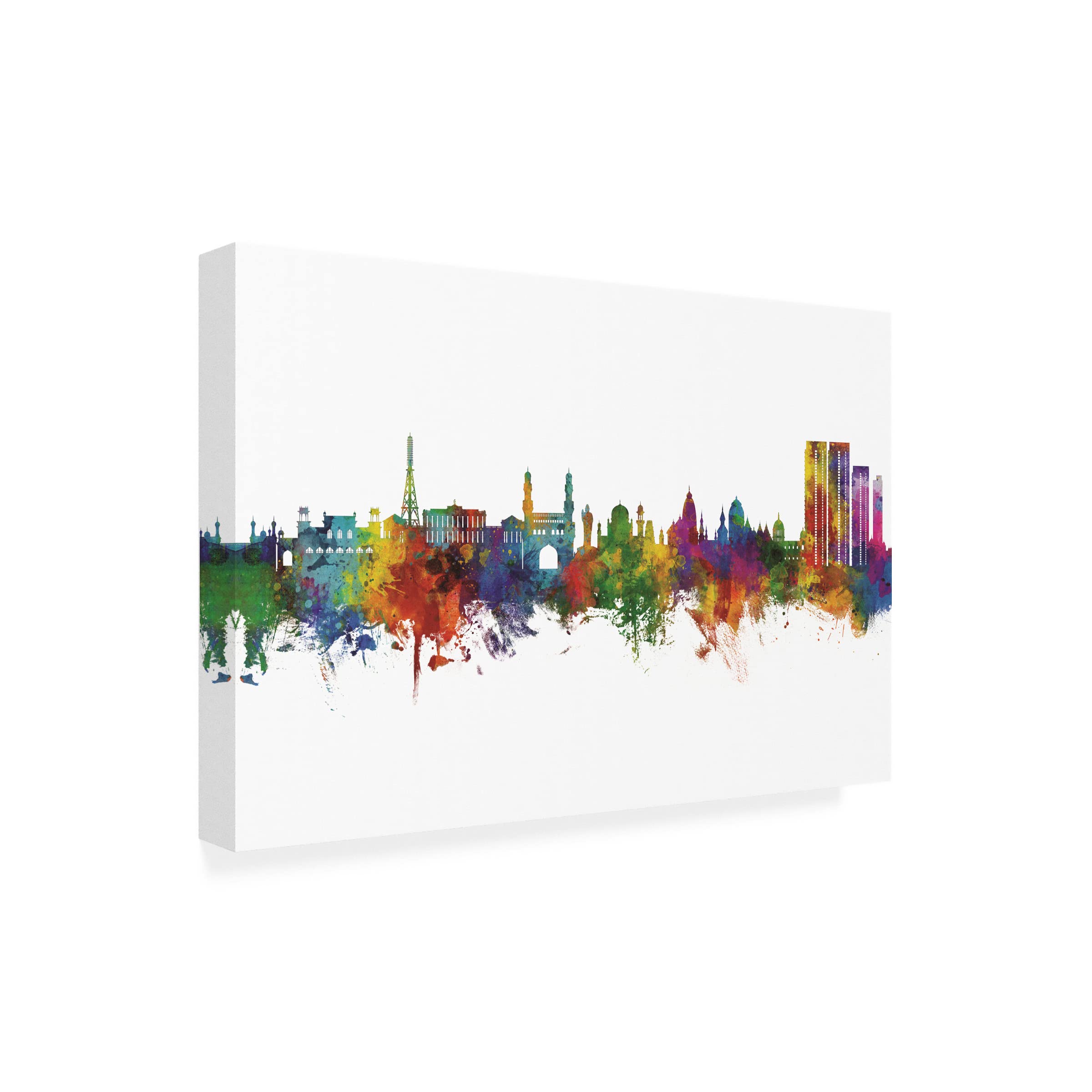 Michael Tompsett Hyderabad Skyline India Canvas Art Print - Modern Wall Decor for Living Room, Office & Bedroom - Premium Trademark Fine Art Collection