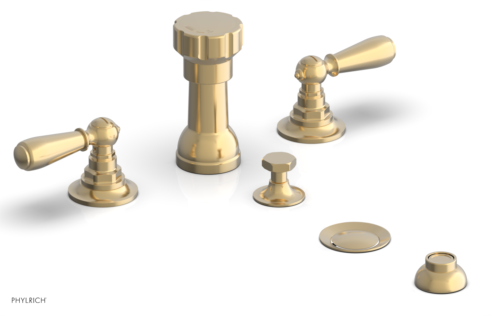 Jamestown Four Hole Bidet Faucet Set with Lever Handles - 165 61 - Modern Bathroom Upgrade for Hygiene & Comfort
